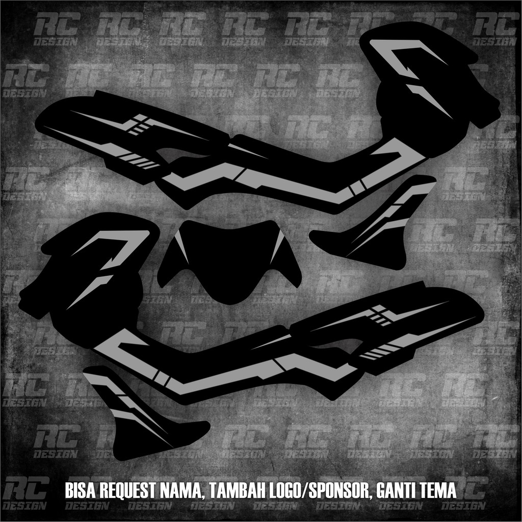 STICKER DECAL NMAX FULLBODY MOTIF HITAM STRIP ABU