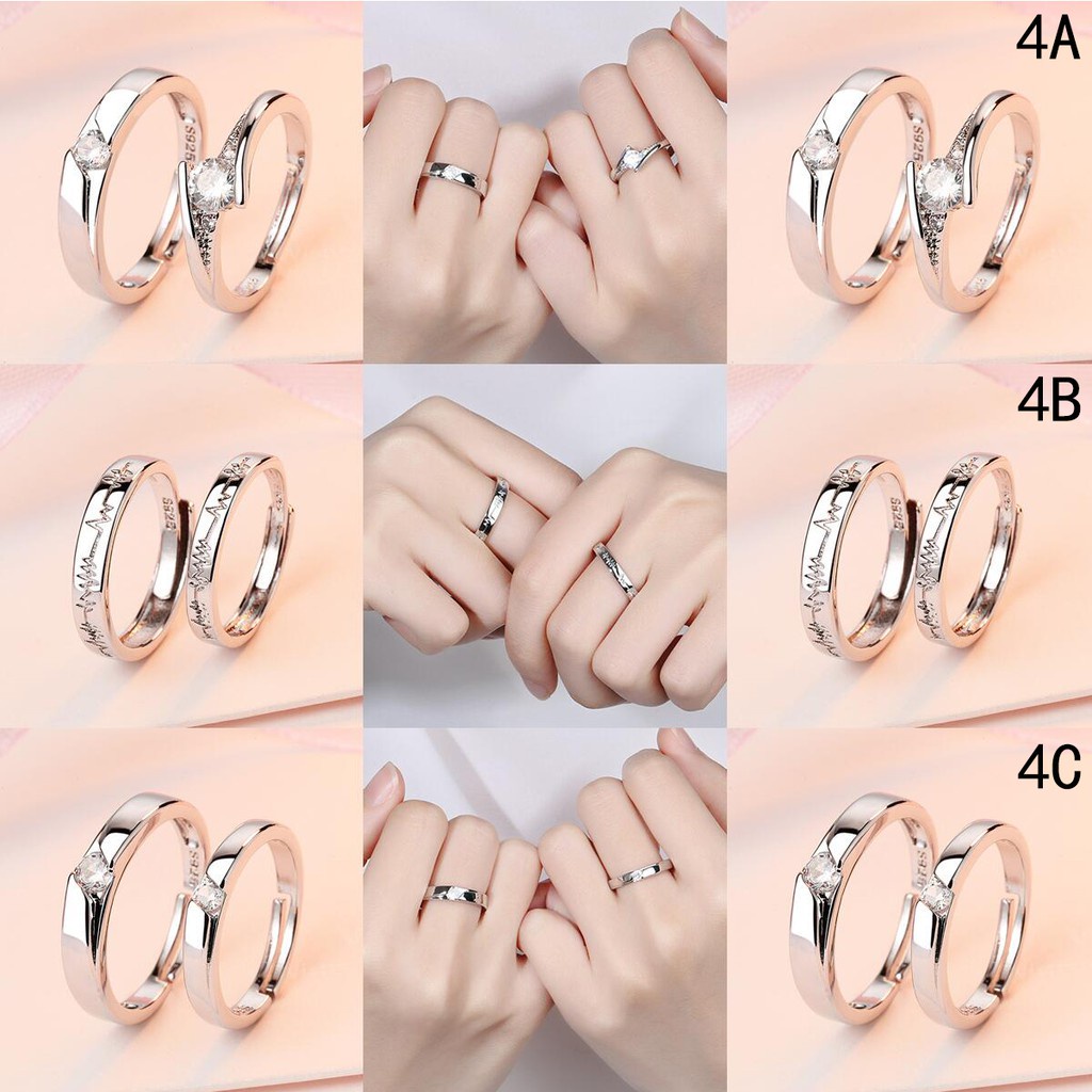 39 Desain Cincin perak Cincin couple silver 925 asli Cincin berlian Cincin yang bisa disesuaikan-4