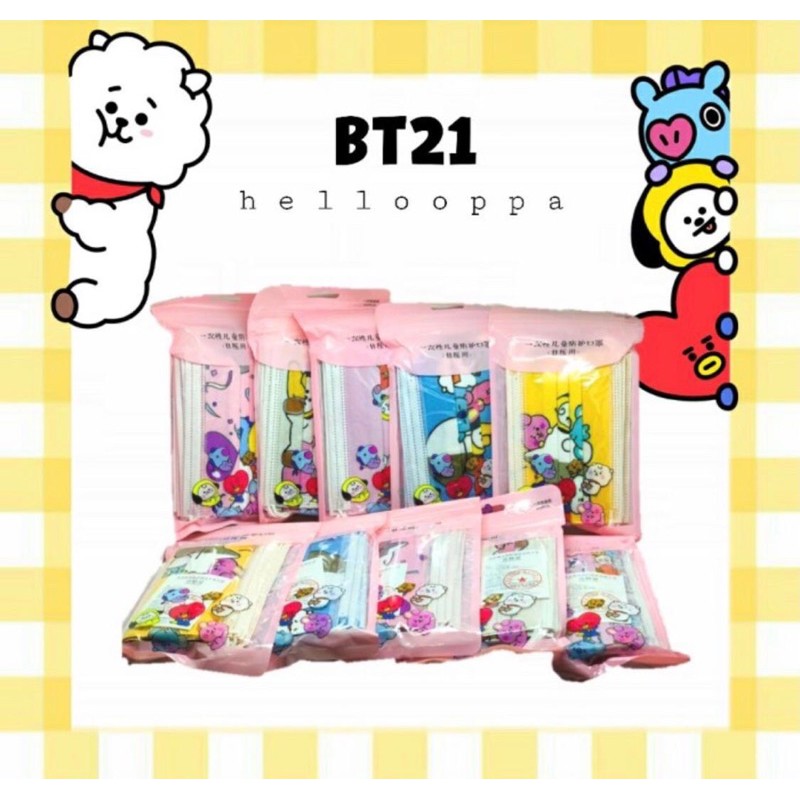 MASKER ANAK BTS IMPORT ISI 10PCS