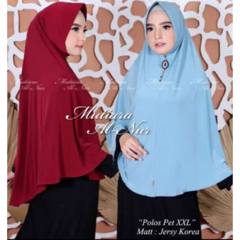 JILBAB JERSEY POLOS PET/ BERGO POLOS JERSEY JUMBO /KERUDUNG JERSEY PET POLOS SIZE XXL