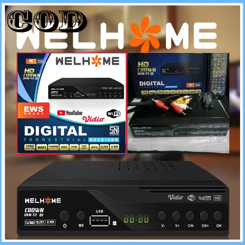 STB WELHOME CROWN DVBT2 PENERIMA SIARAN TELEVISI DIGITAL - SET TOP BOX TV DIGITAL WELHOME CROWN DVBT2