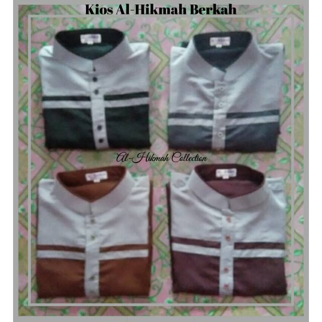 Gamis Ikhwan Lengan Pendek Al-Hikmah Collection Optima Kombinasi L | Kurta pria | Gamis Kurta Ikhwan