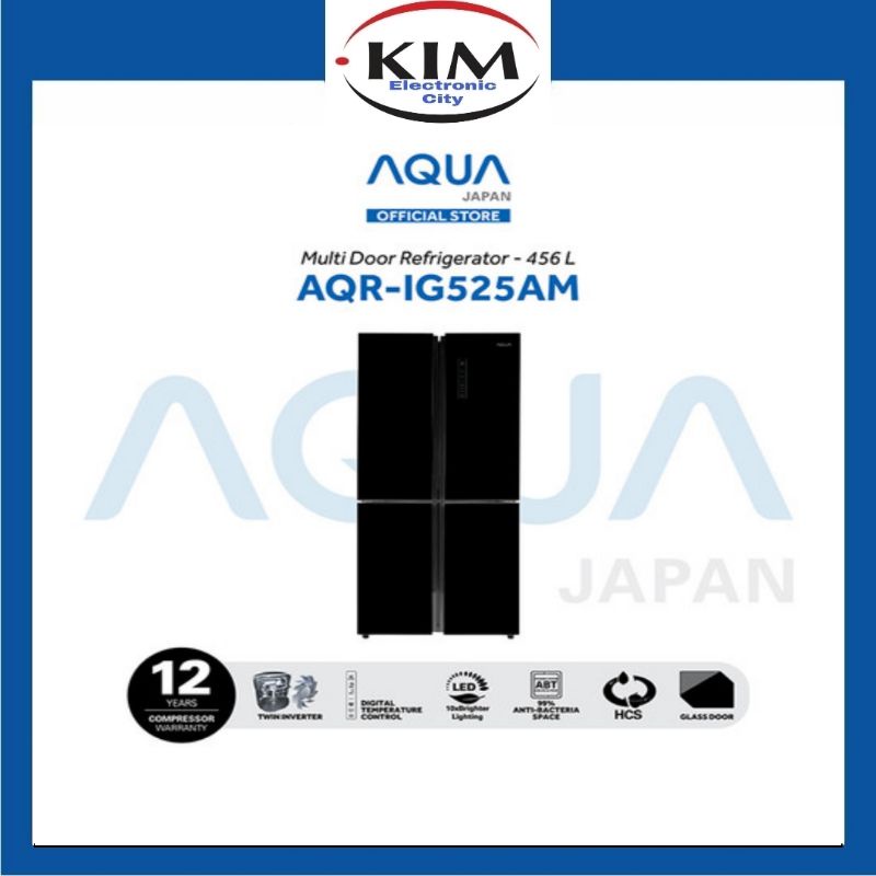 AQUA JAPAN Kulkas Side By Side Inverter - 456 Liter - AQR-IG525