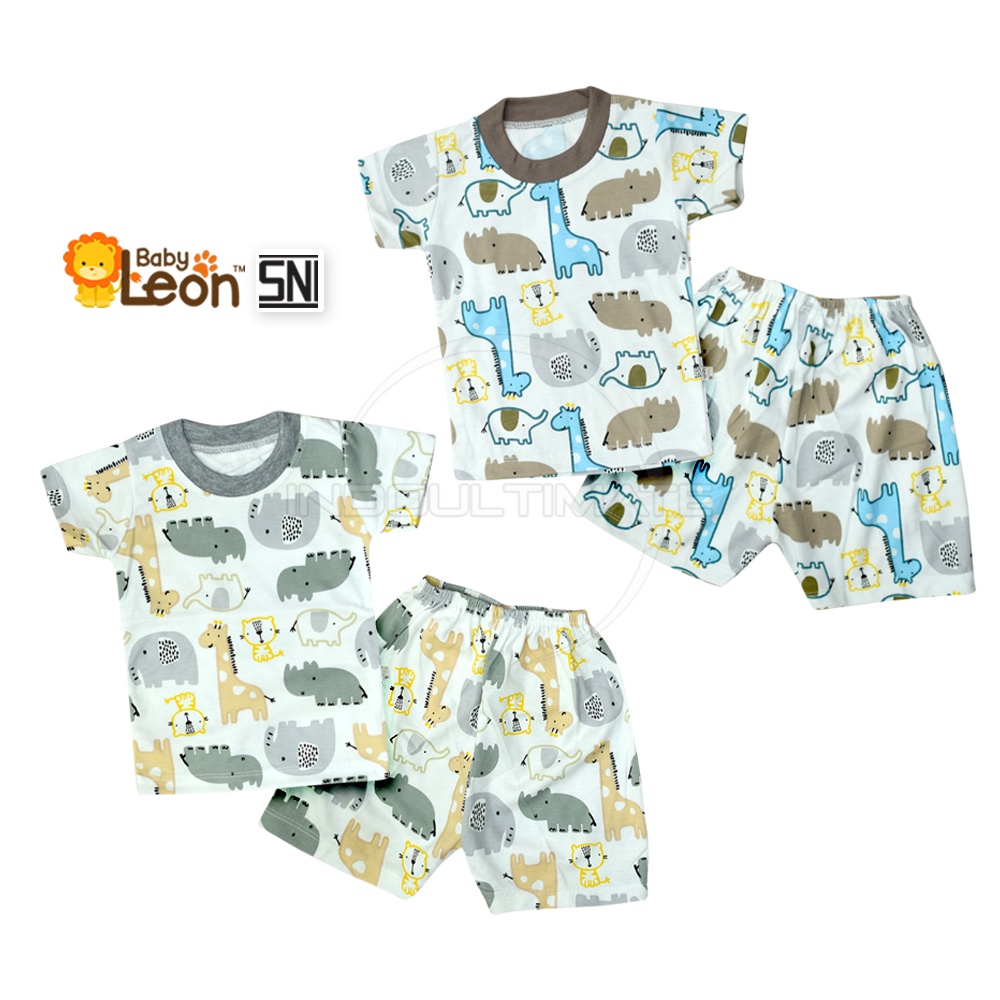 1 Set Baju Bayi Lengan Pendek + Celana Pendek Bayi BABY LEON Baju Bayi Baru Lahir Baju Harian Bayi Atasan Kaos Bayi Pakaian Bayi Celana Panjang bayi Celana Bayi Baru Lahir Perlengkapan Bayi Baru lahir Newborn SBJ-1156