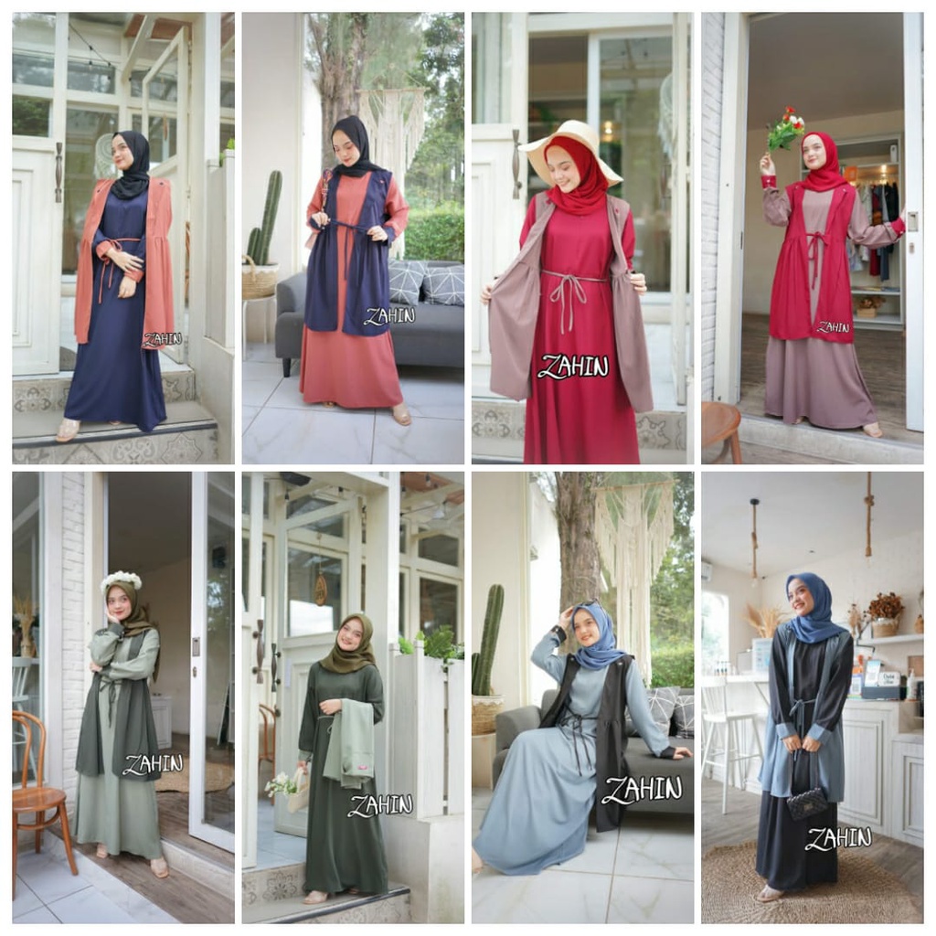 GAMIS zahin shalwa dan alsha gamis syari original terbaru 2 layer serut tengah kerut shabby modis