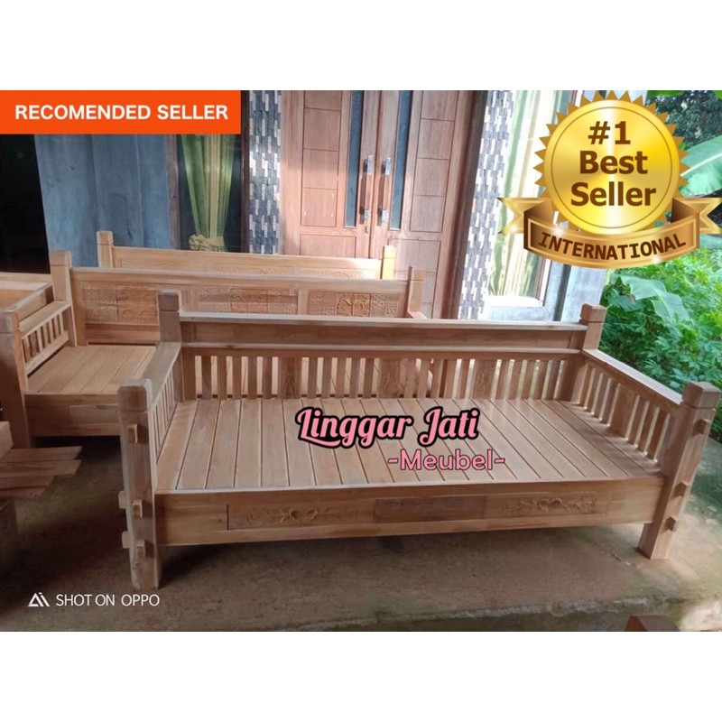 TERMURAH BANGKU JATI BANGKU TERAS BANGKU PANJANG BALE BALE MINIMALIS BALE BALE JATI BALE BALE KAYU