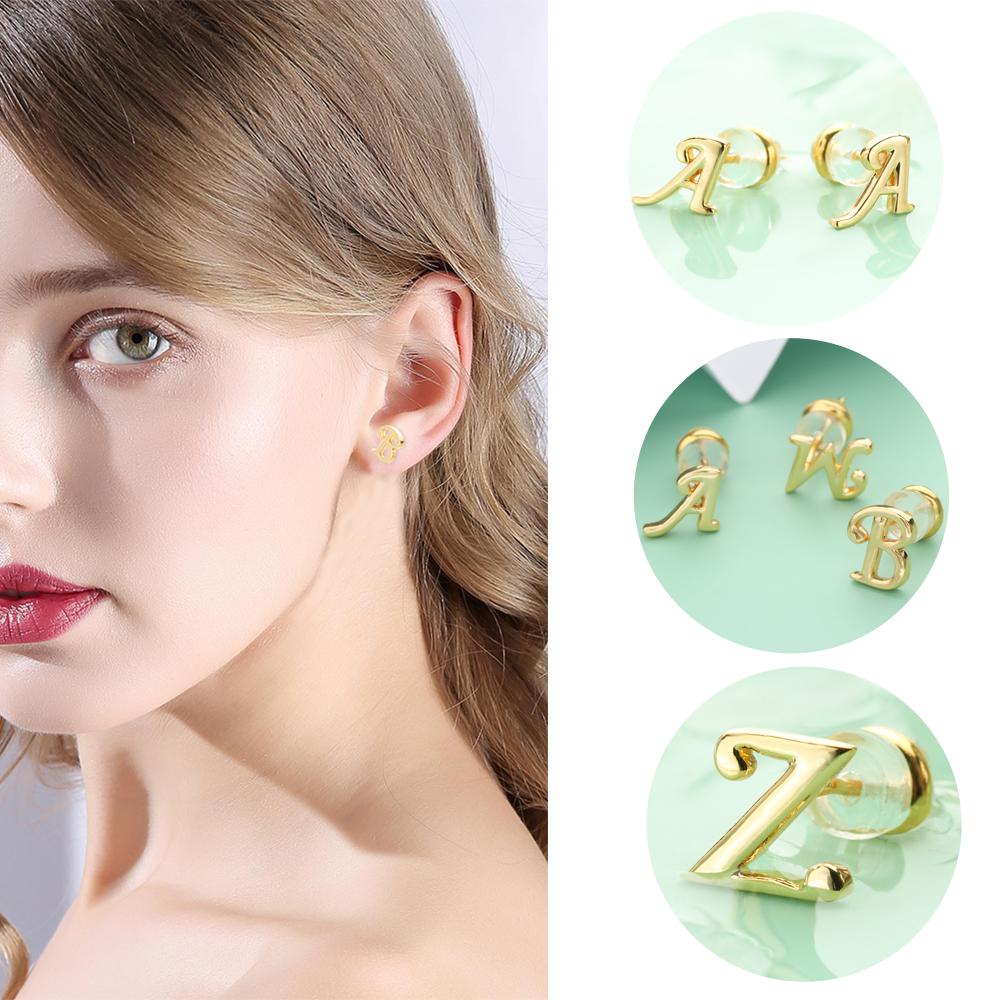 Lily Anting Huruf Inisial Mewah Wanita Cewek Perhiasan Lapis Emas 18K