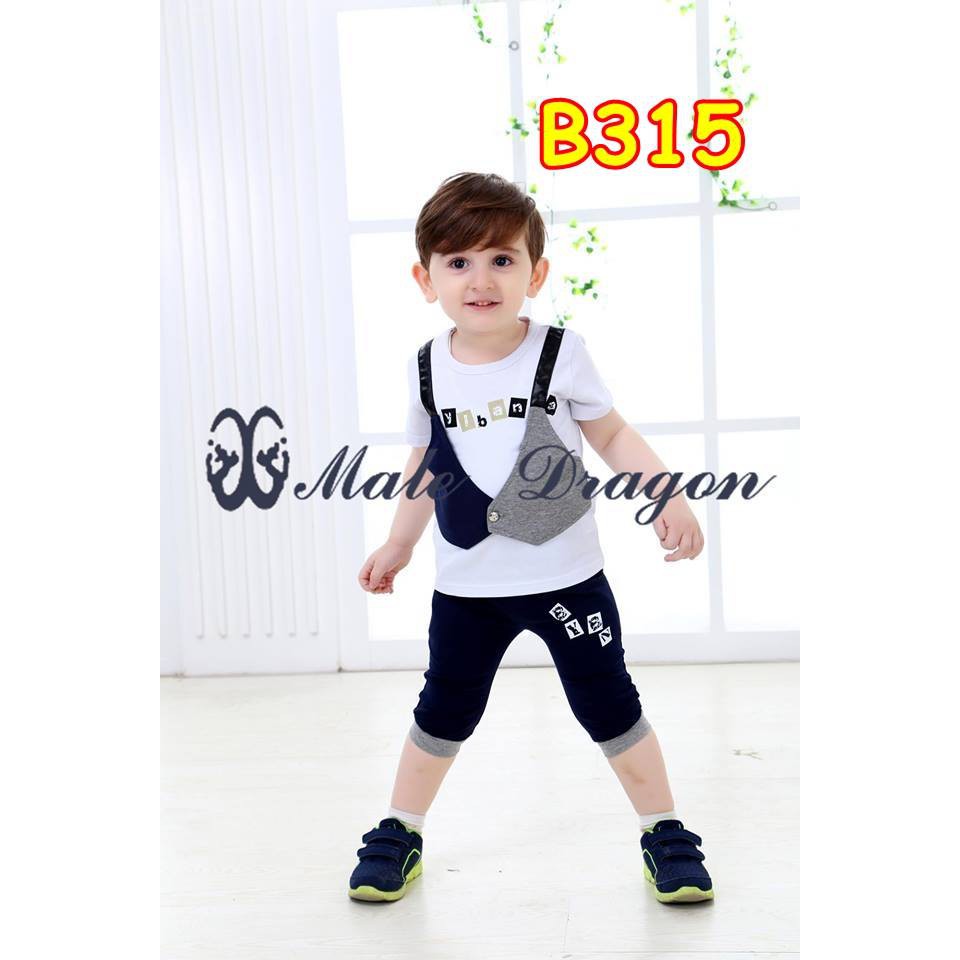 B315 SETELAN BAJU PENDEK ANAK MALE DRAGON