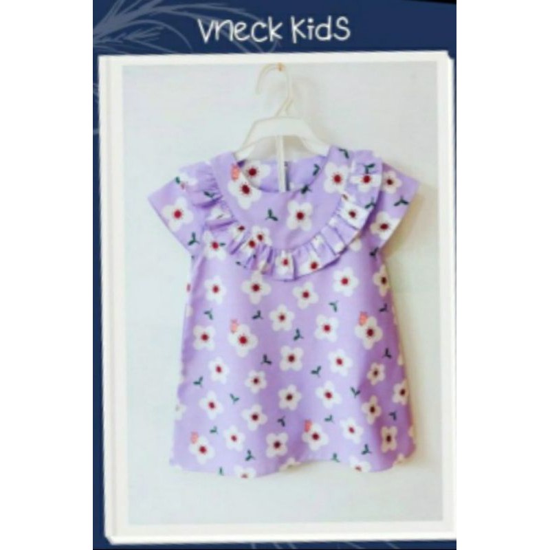 Dress Anak Motif Ungu / Purple / Lilac / Lavender