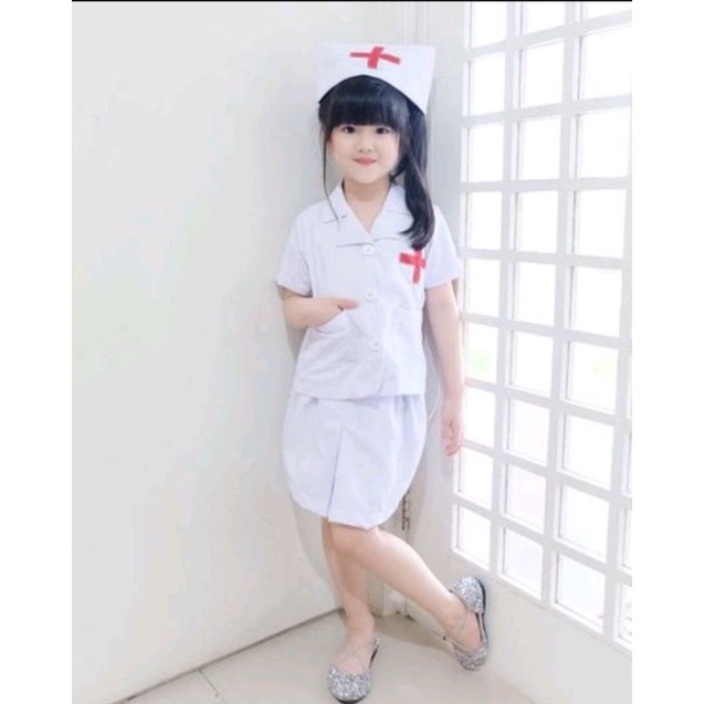 BAJU DOKTER ANAK/KOSTUM DOKTER ANAK 1-6th/BAJU DOKTER KECIL ANAK