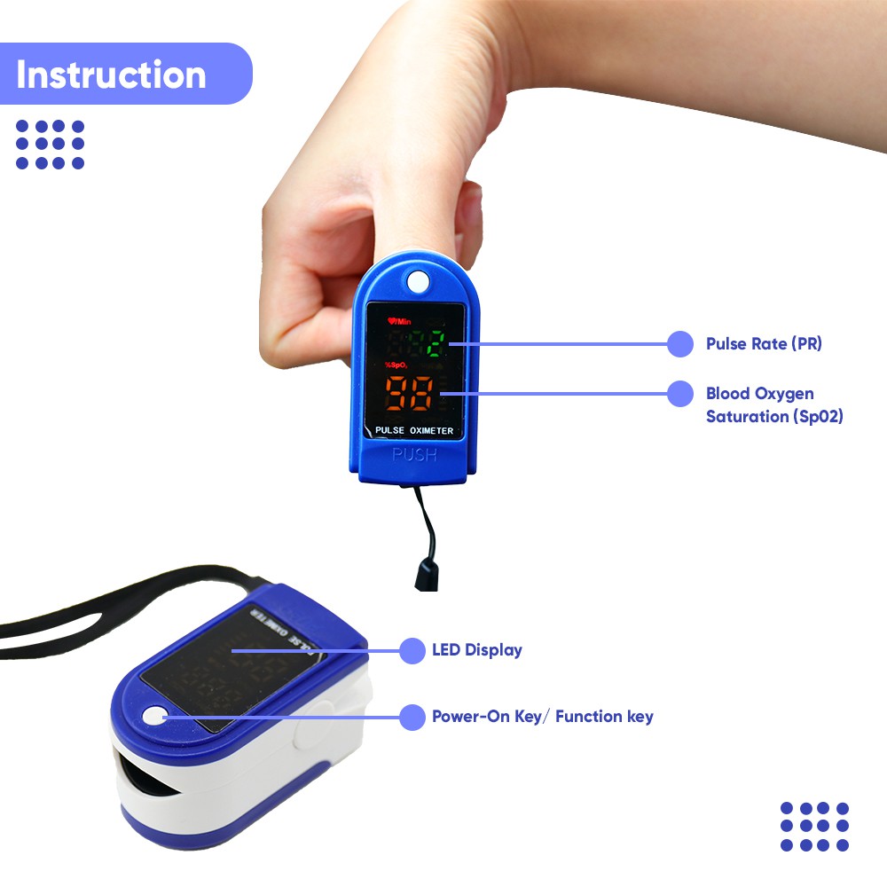 Oximeter Fingertip Pulse Oxymeter LK87 LCD Alat Cek Kadar Oksigen