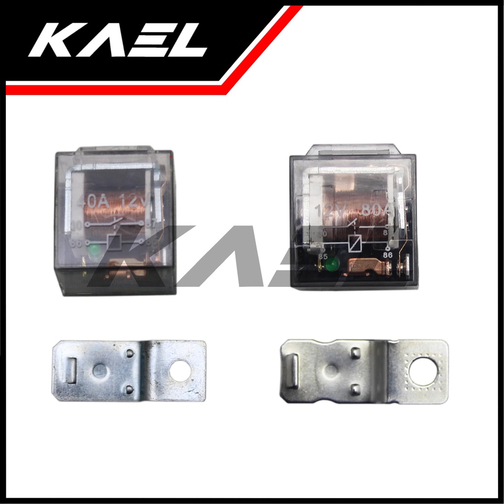 Relay Klakson 4 Kaki 80A-40A-12V Universal Motor-Bebek-Matic-Mobil-Sport-Metik-Metic 80-40 A-Ampere-Amper