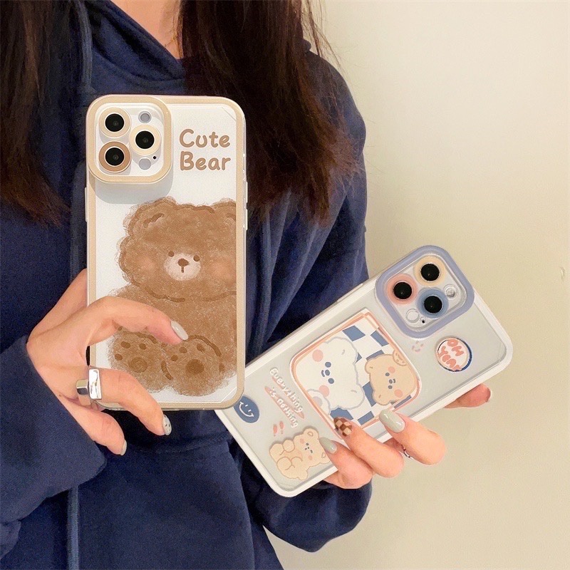 [TPC] Phone Case Iphone HP Korean Bear 6 6S 7 8 PLUS X XS MAX XR 11 12 13 Mini PRO PROMAX IP002 Cute Casing