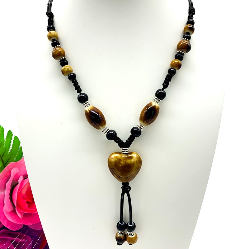 Fashion Long Ethnic Style Ceramic Pendant Necklace Jewelry DIY Rope Necklace Length Adjustable