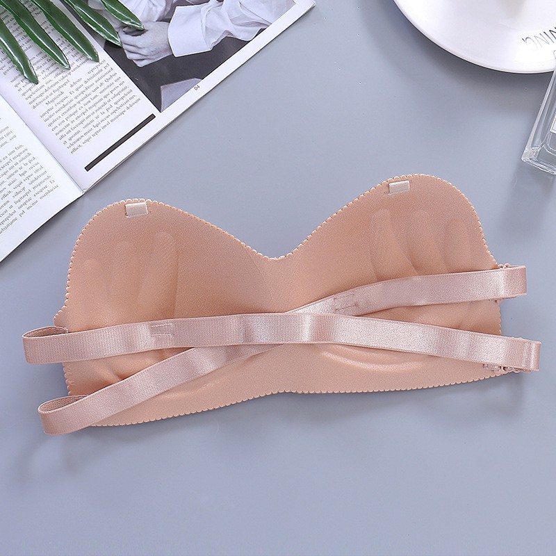 (COD) Bra Push-Up Invisible Strapless Tanpa Tali Anti Slip Sexy Wanita Backless Push BH B038