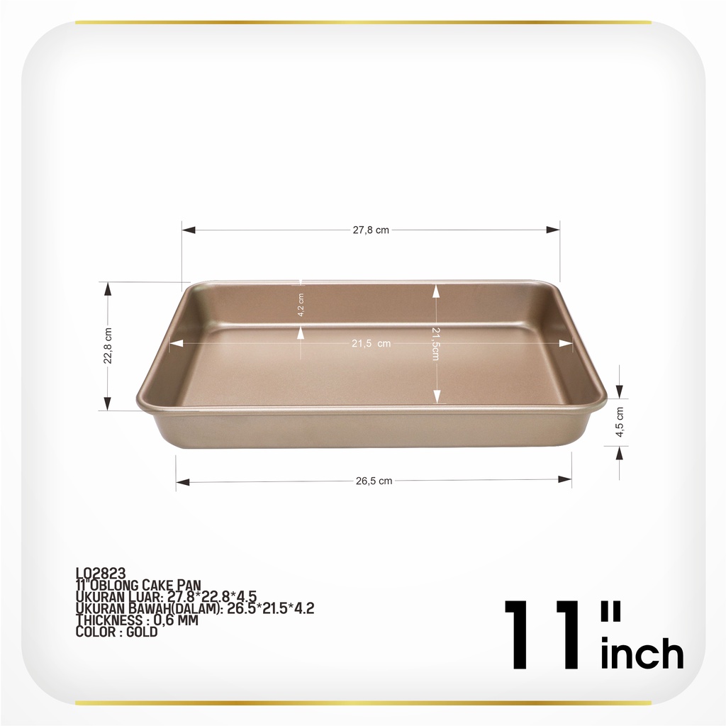 Cetakan Loyang Kue Roti Loaf Pan Persegi Panjang Press Tanpa Sambungan Premium Anti Lengket Non Stick Carbon Steel 22/28/32 cm