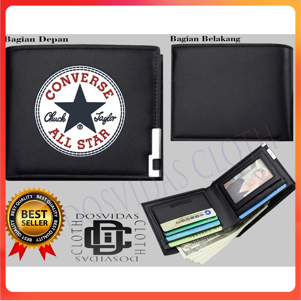 Dompet Pria Lipat CONVERSE ALL STAR Dompet Kulit Men Fashion Letter Wallet CONVERSE KEREN COD