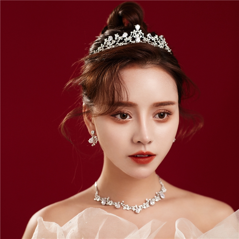 Tiara Mahkota Kristal Zircon untuk Pernikahan / Prom