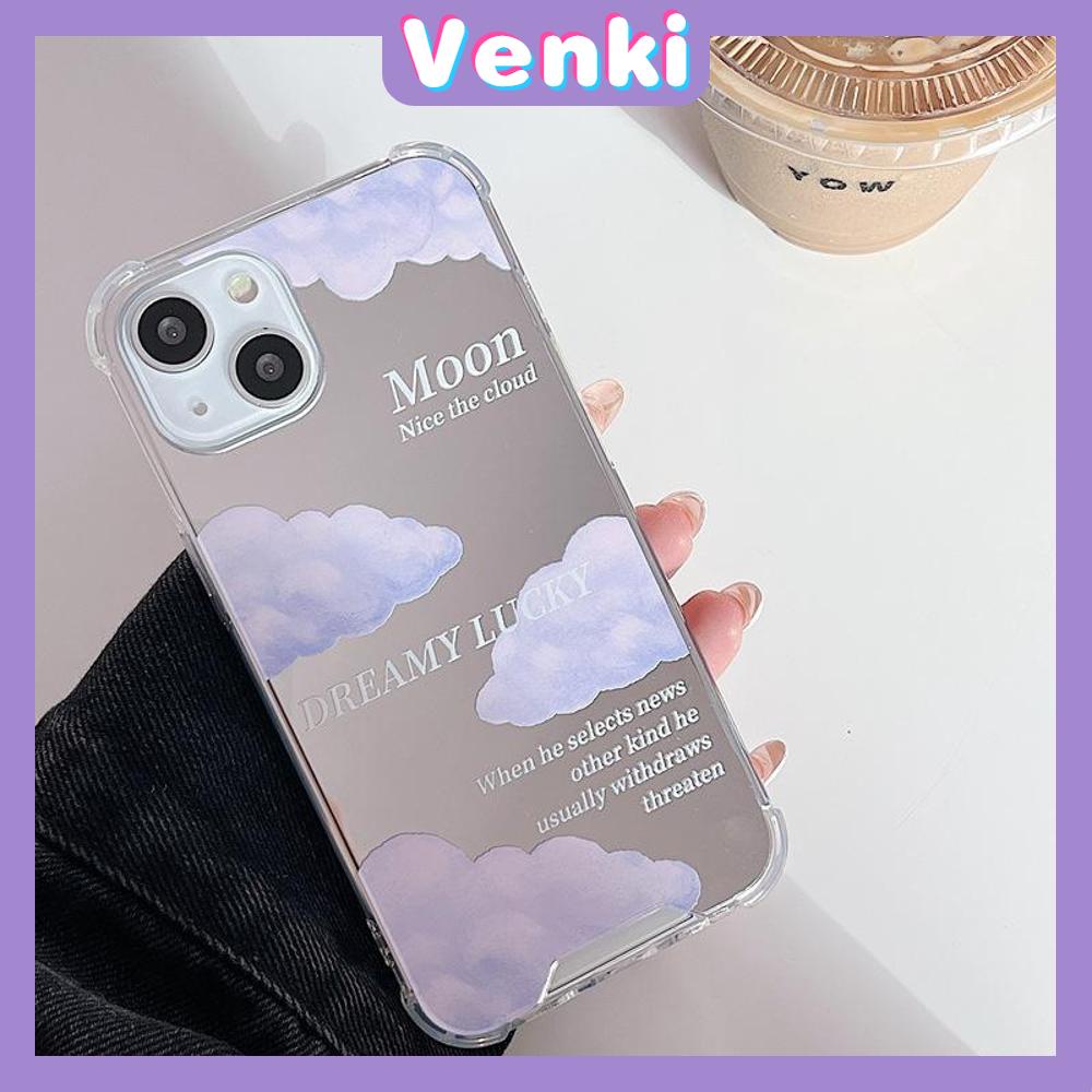 iPhone Case Acrylic Luxury Makeup Mirror Airbag Shockproof Protection Camera Purple Clouds Cute Compatible For iPhone 11 iPhone 13 Pro Max iPhone 12 Pro Max iPhone 7 Plus iPhone xr