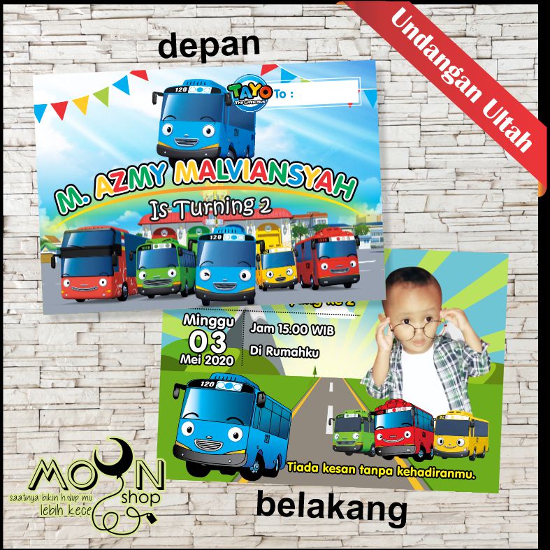 Undangan Ulang Tahun Custom Tema Tayo FREE PLASTIK