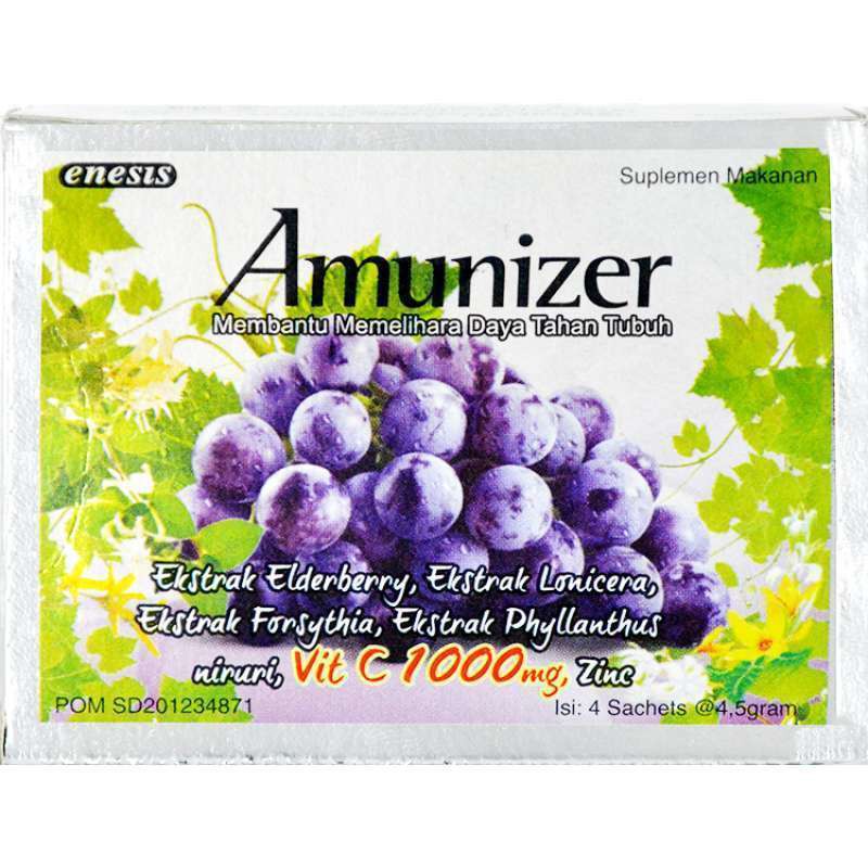 Amunizer Vit C 1000 Mg Zinc Sachet Saset Minuman Vitamin Suplemen Meningkatkan Daya Tahan Tubuh