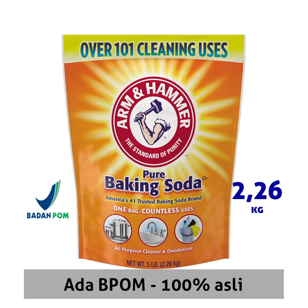 

Baking soda Asli USA MERK Arm & Hammer Baking Soda 2,26kg