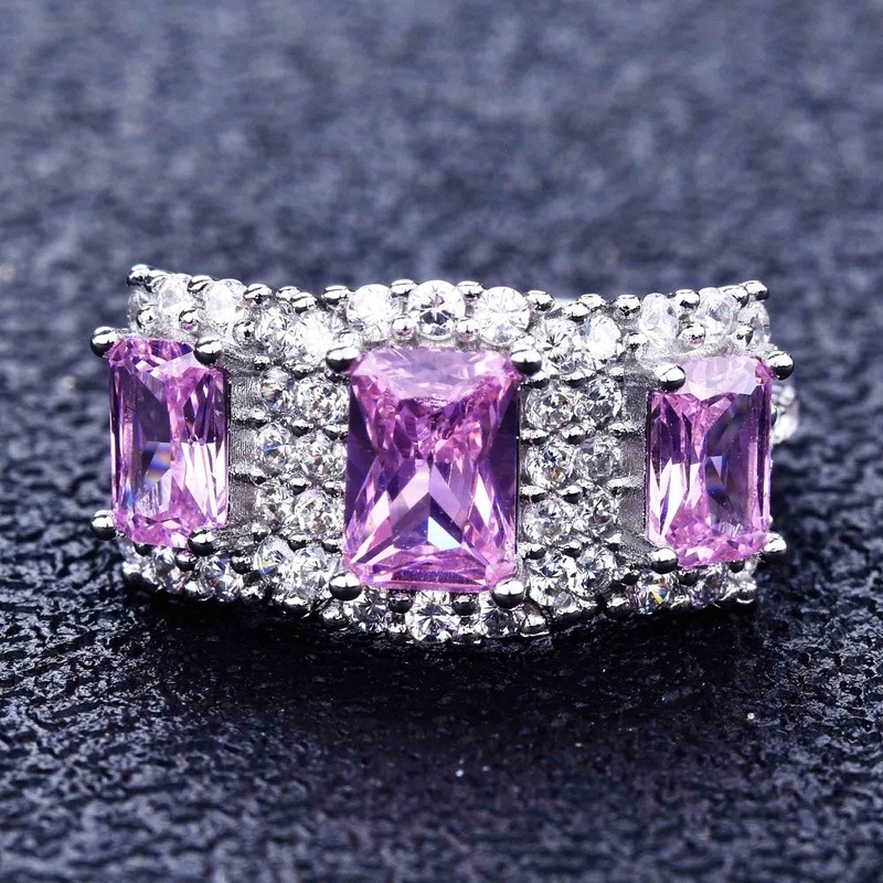 New Luxury Moissanite Colorful Crystals Ring