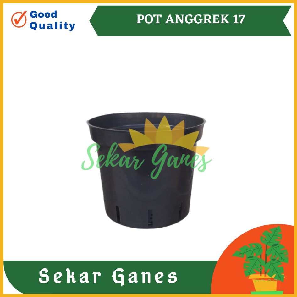 Pot Anggrek 17 Hitam - Pot Anggrek Gantung Tempel Plastik Sabut Kelapa Tanah Liat Kayu Gerabah Pot B