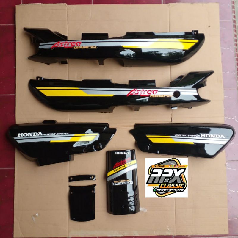 Cover Body honda Astrea Grand Bodi Grand Body honda grand sabit / Body Legenda kuning silver