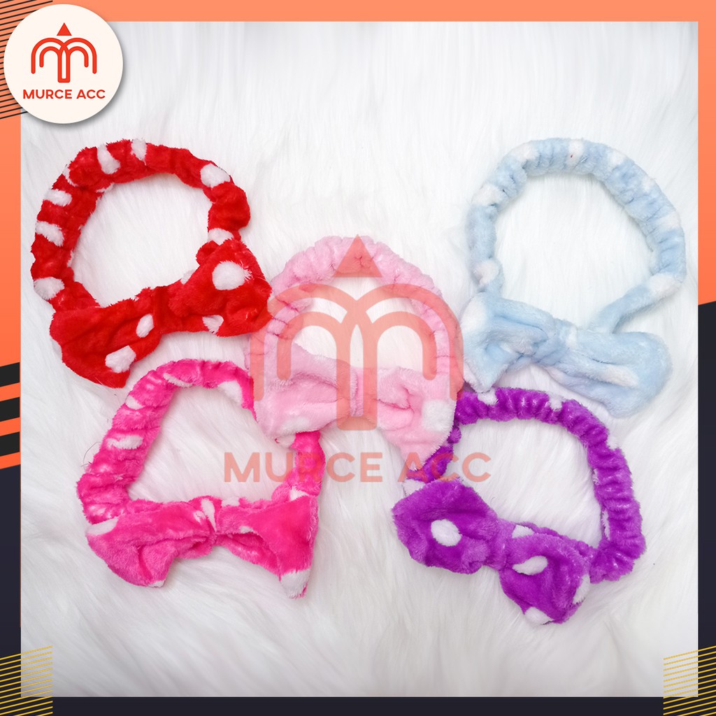 Bandana Mandi / Bandana Masker Bulu Lucu Model Pita Chibi Import Korea