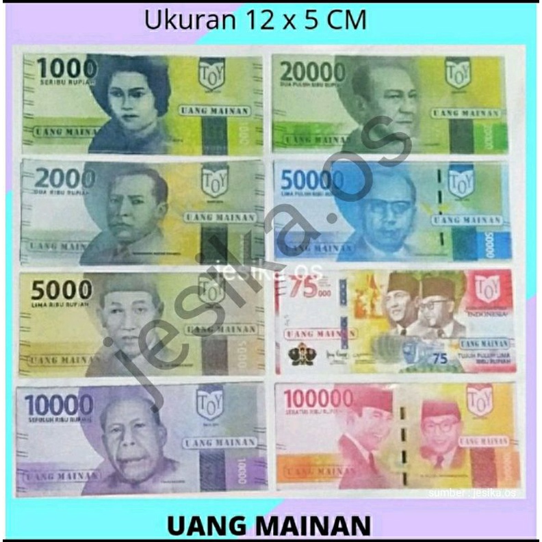 Jual BAHAN MAHAR Uang Mainan 12x5 cm/Per lembar/Uang Kertas mainan