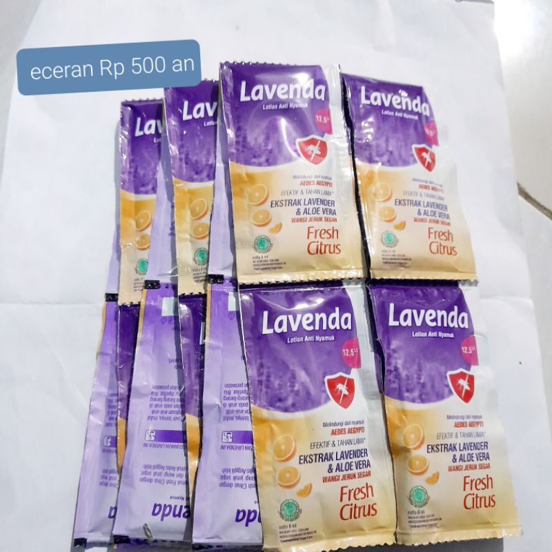 lavenda 8gr lotion anti nyamuk isi 12 sachet ( 1 renceng )