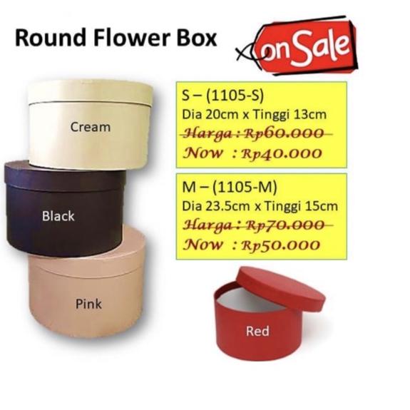 

➬ box bunga Round flower box besar d25 t18 bloom box bunga barang florist(1105-M) ✦