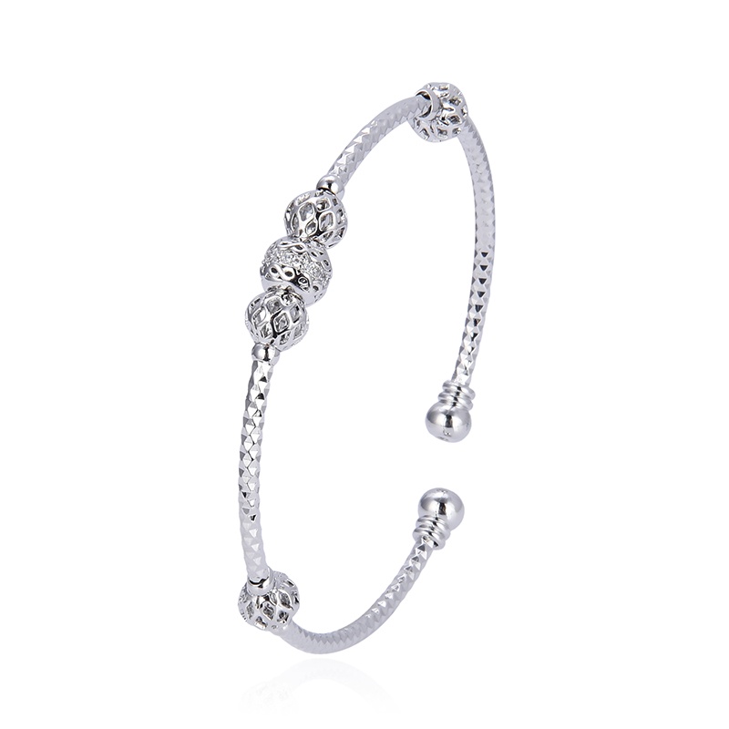 COD Gelang Titaniun Bangle Perak Wanita Diamond Titanium Premium Lapis 18K Anti Karat Berlian Korea Untuk Wanita Perhiasan perak 54b-118B-Perak