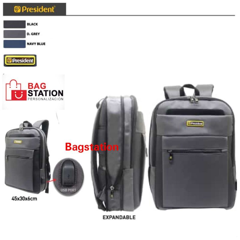 TAS RANSEL LAPTOP BACKPACK PRESIDENT USB ORIGINAL TAS SEKOLAH TAS KULIAH TAS KERJA TAS KANTOR IMPORT