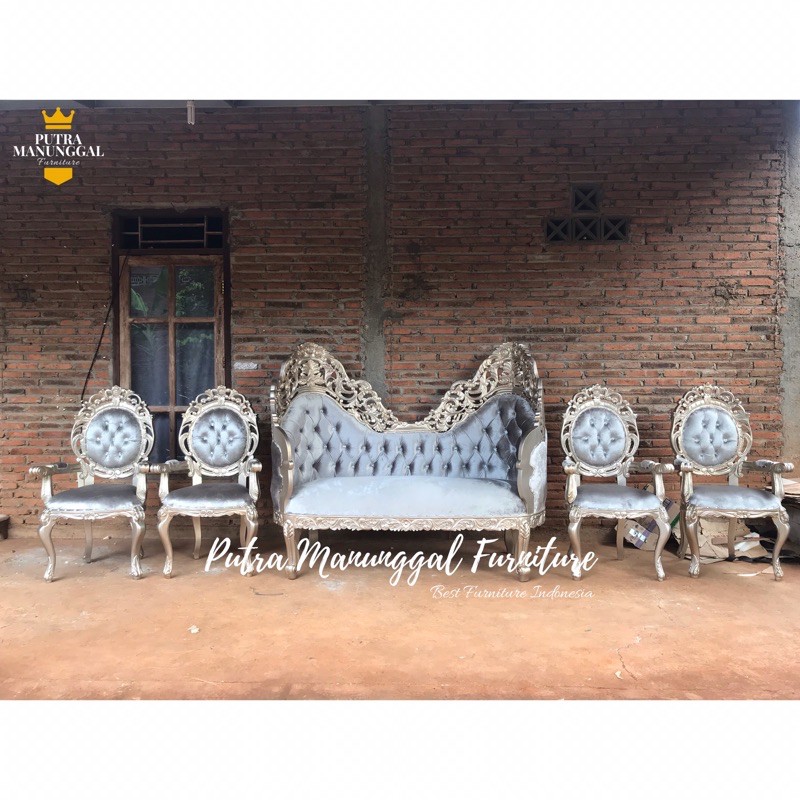 Kursi Pelaminan Raja Salman,Kursi Pengantin Rosalinda,Sofa Pelaminan Krawang,Sofa Pengantin Terbaru