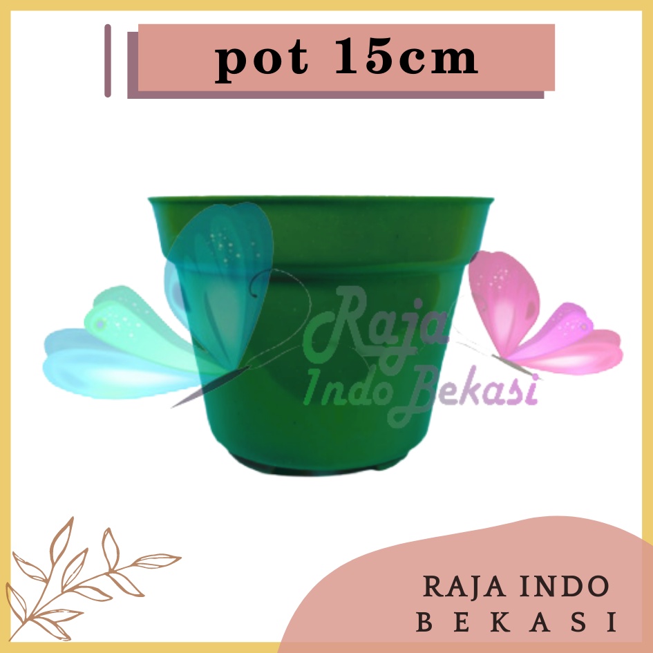 Pot Bunga 15cm / King Mado 18 Hijau Polos Toko Plastik 15 Cm Tanaman Hias