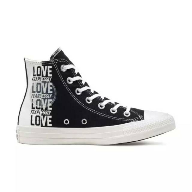 CONVERSE CHUCK TAYLOR ALL STAR HI LOVE FEARLESSLY - BLACK EGRET