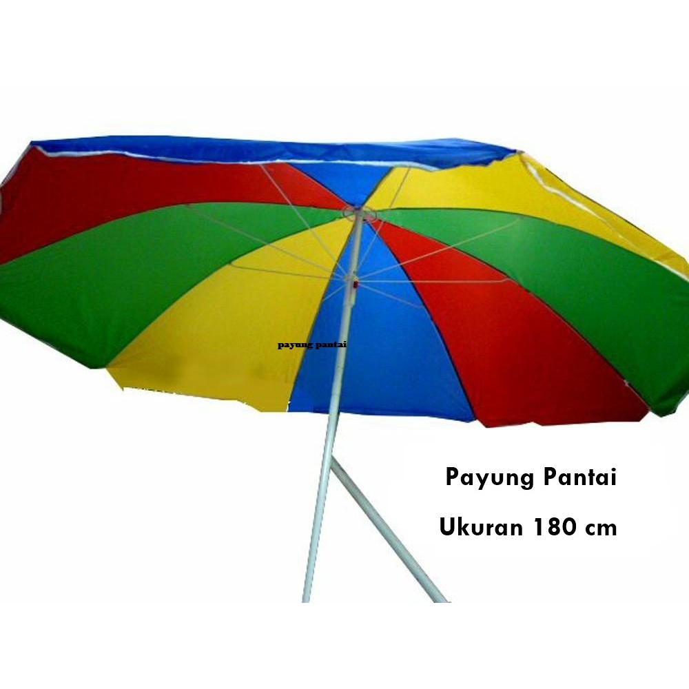 payung besar jualan Payung Pantai Pelangi / Payung Warung Pedagang Kaki Lima serbaguna Ukuran 180 cm - Payung Tenda Parasol