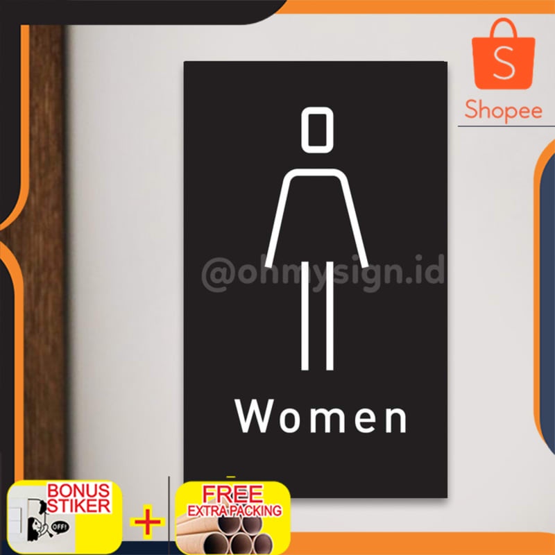 

Murah TOILET SIGN ACRYLIC WANITA WOMEN RESTROOM | SIGN TOILET PRINTED Elegan