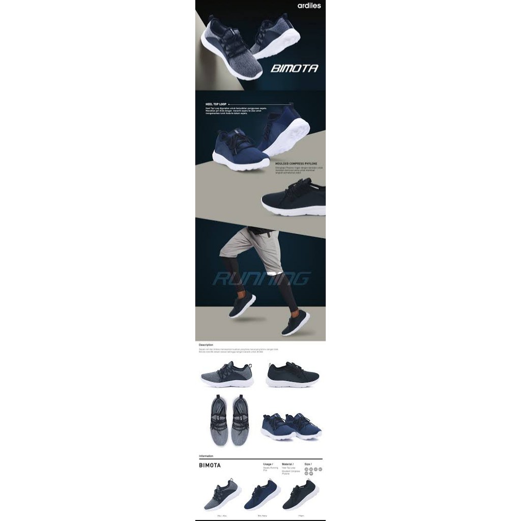 SEPATU OLAHRAGA UNISEX SEPATU ARDILES BIMOTA ORIGINAL SEPATU SPORT RUNNING SEPATU LARI JOGGING