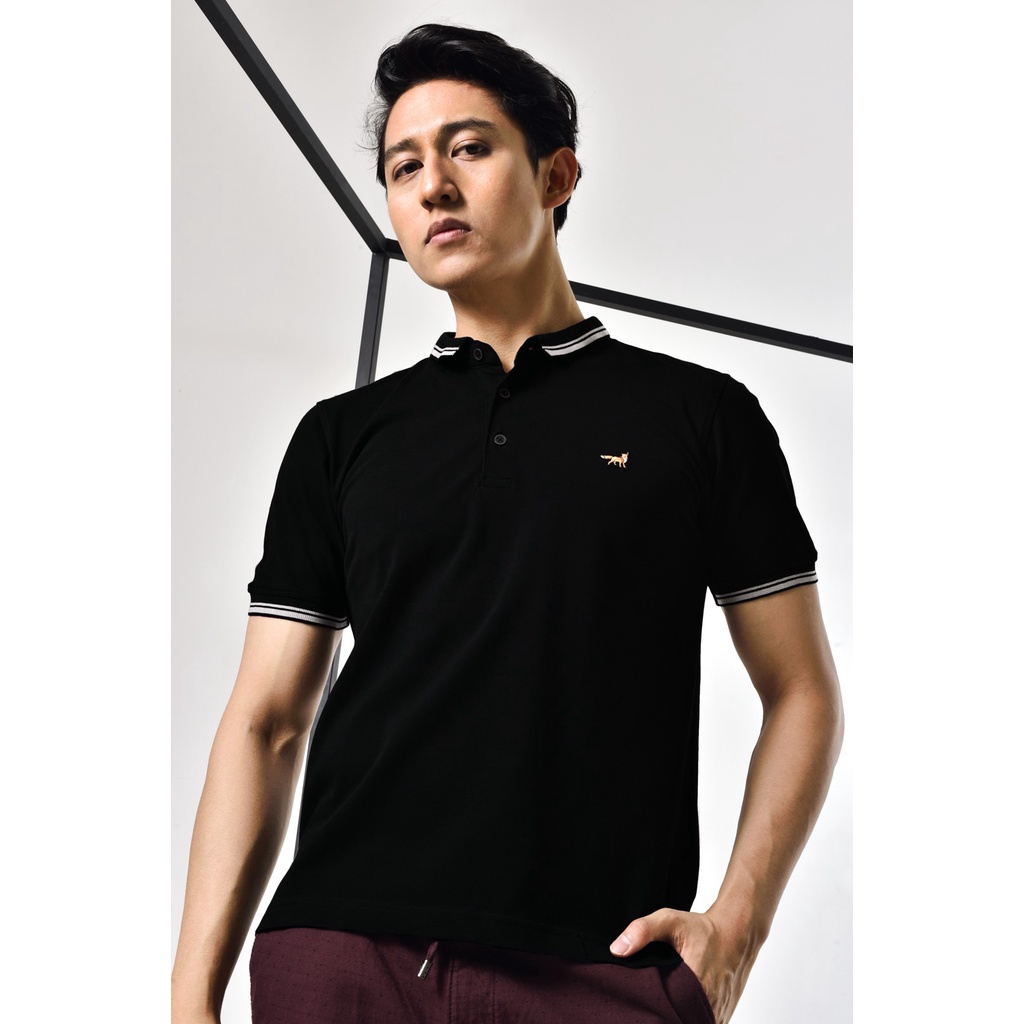 STRIPPED POLO SHIRT (BLACK)