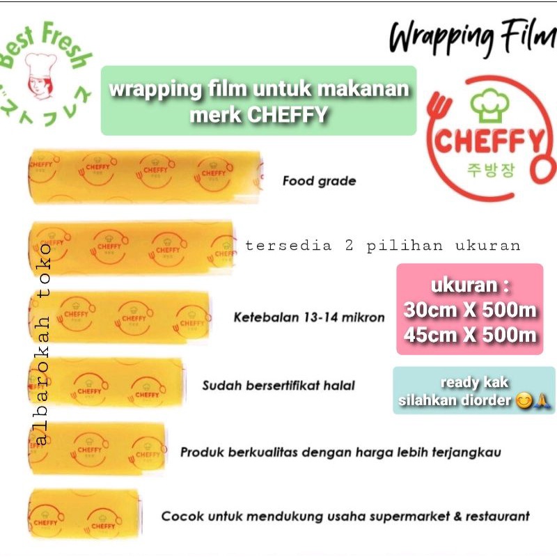 Wrapping CHEFFY untuk makanan / wrapping film berbagai ukuran / wrapping makanan