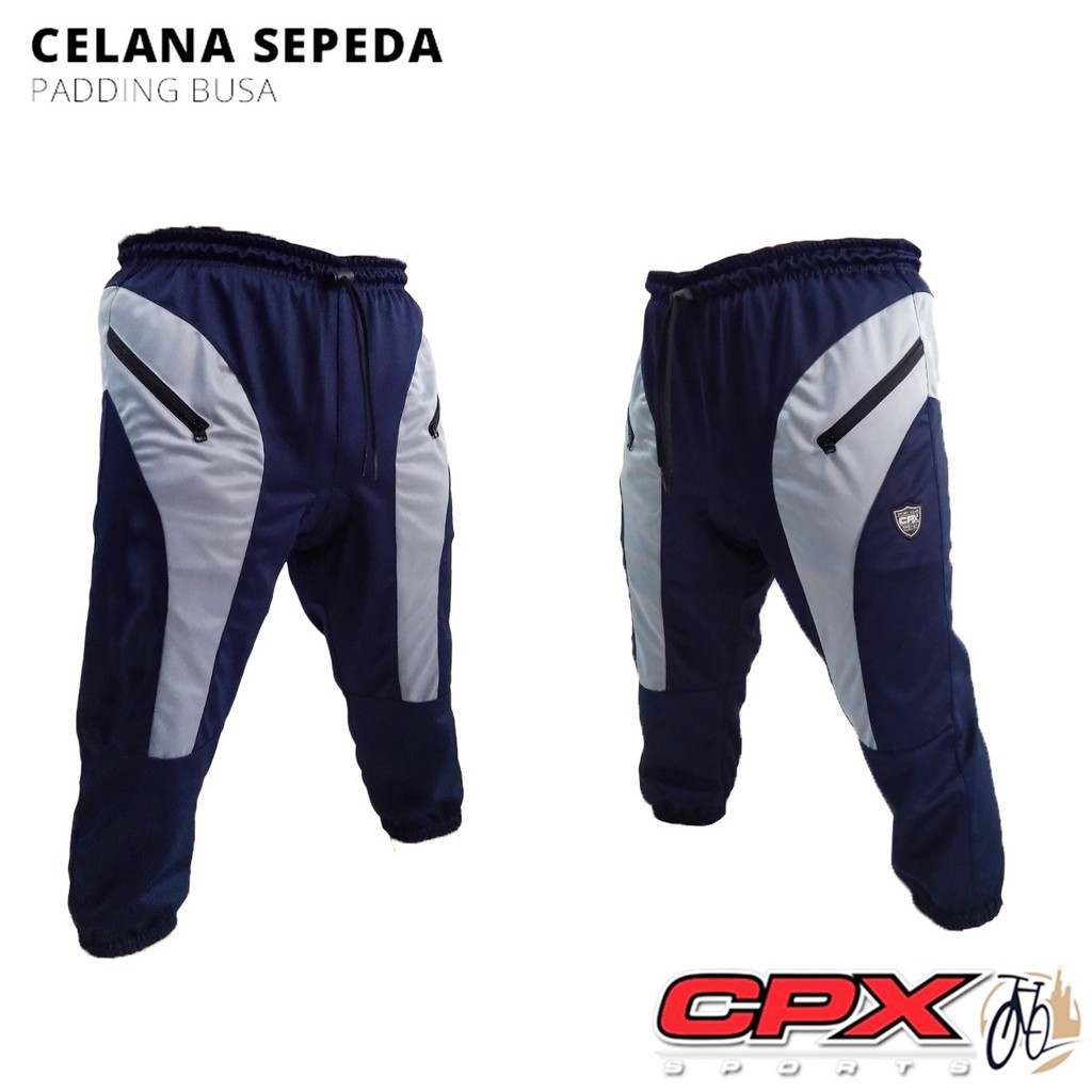 CPX Cycling Pant Celana Sepeda Trening Sontog 3/4 Gowes Mtb Downhill Celana Seli Pria Wanita Padding
