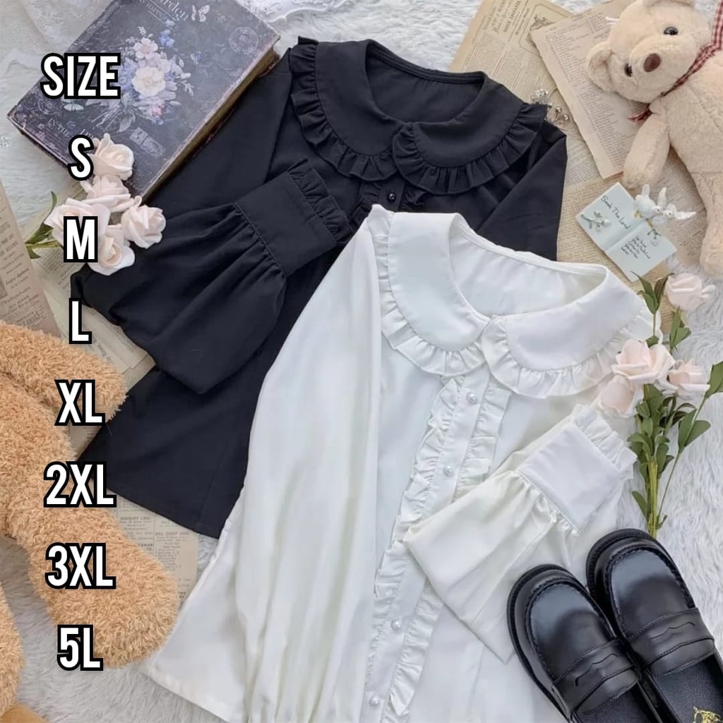 Pearly Blouse - Size S M L XL 2XL 3XL 5L - Blouse Jumbo - Baju Jumbo - Atasan Wanita Jumbo - Atasan Korea Jumbo - Atasan Big Size