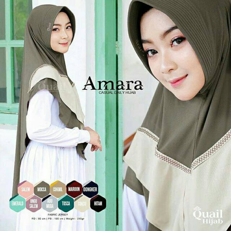 AMARA ORIGINAL QUAIL HIJAB | JILBAB JERSEY QUAIL | JILBAB RENDA QUAIL | JILBAB DAILY QUAIL