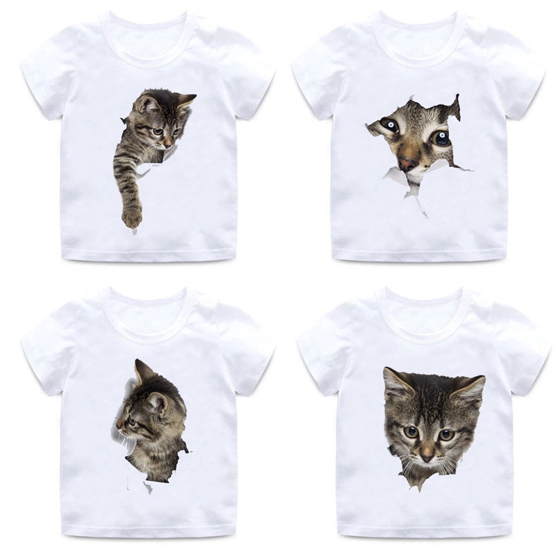 Kaos T Shirt Katun Putih Casual Anak Laki Laki Perempuan Kaos T Shirt Katun Putih Casual Anak Laki Laki Perempuan