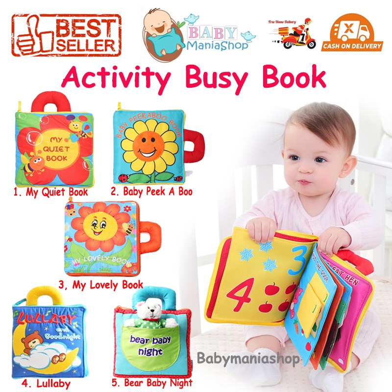 Buku Kain ACTIVITY BUSY BOOK Cloth Buku Bayi Anak Soft Book My Quiet Book Lullaby Baby Bear Twinkle