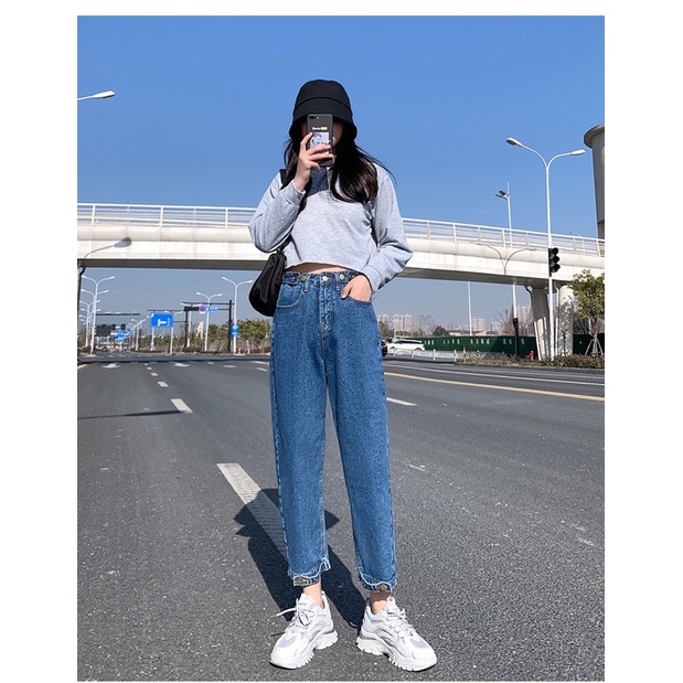 JEANS IMPORT HIGHWAIST PANTS CELANA DENIM WANITA CEWEK MX819