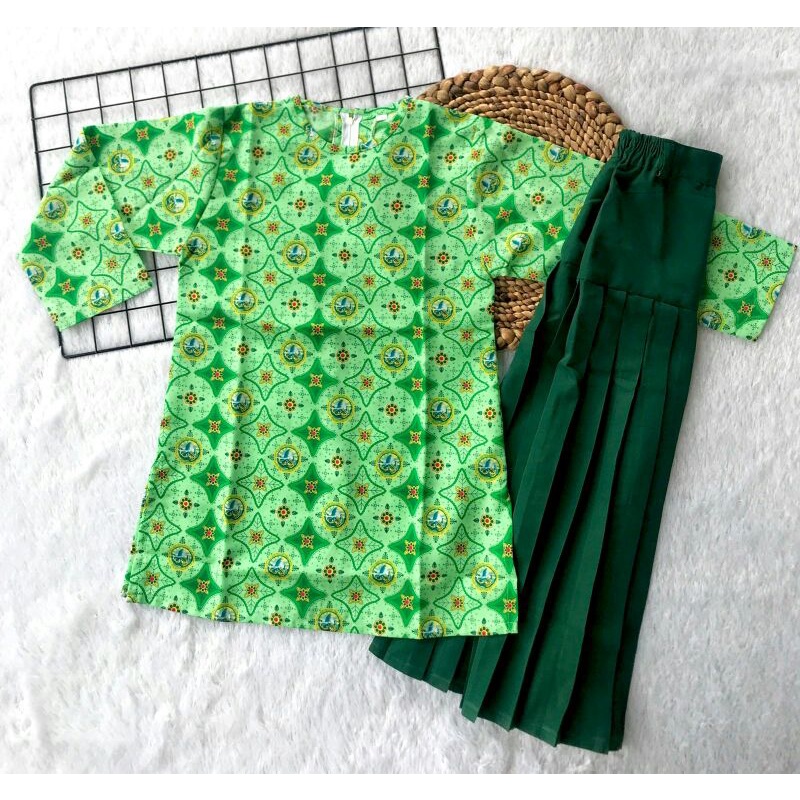 Setelan Baju Tunik Anak Batik Madrasah TPQ Mengaji Umur 3-15 Tahun
